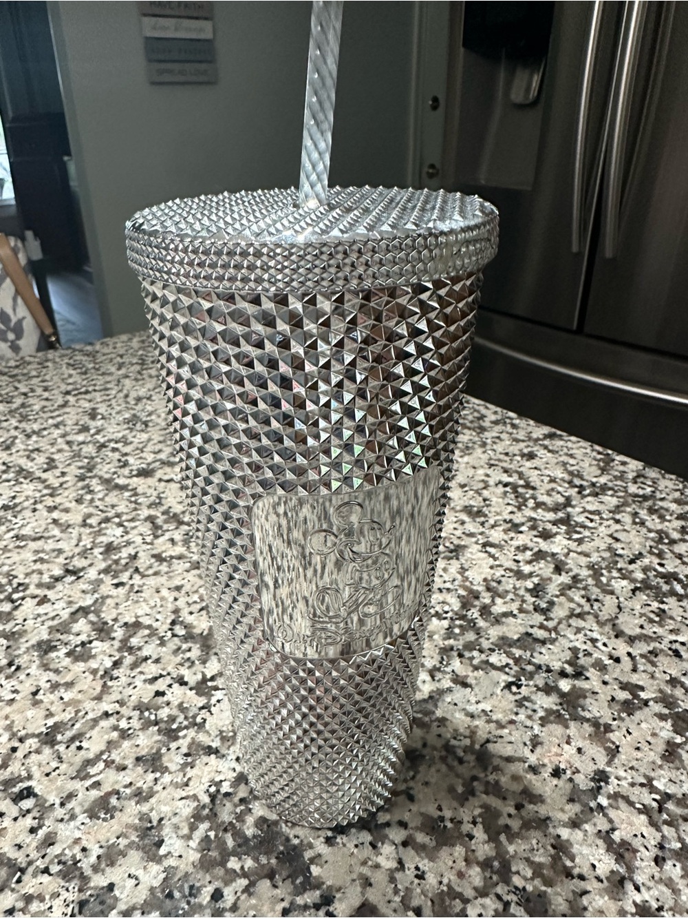 Starbucks Disney - Silver Studded Rhinestone Tumbler with Straw